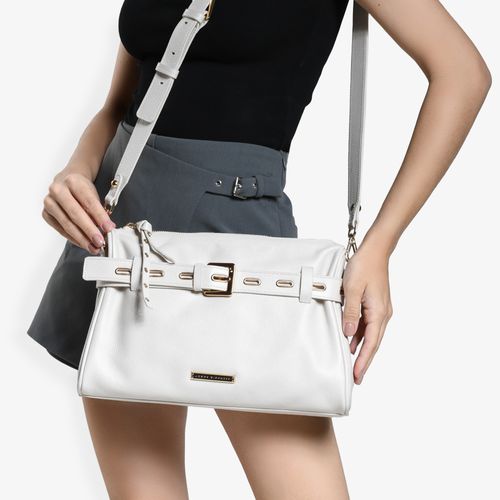 Bolsa Transversal Branco Blanc Couro