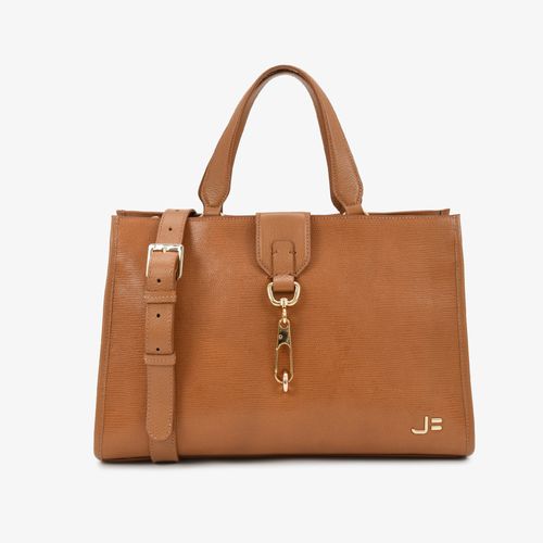 Bolsa Tote Caramelo Licor Couro Texturizado
