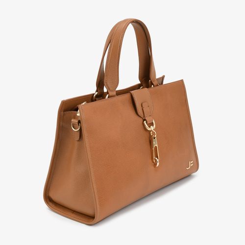 Bolsa Tote Caramelo Licor Couro Texturizado