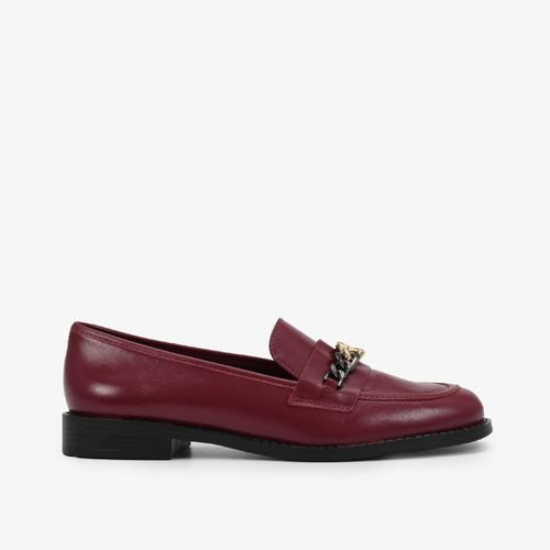 Loafer Vinho Dark Cherry Salto Baixo Couro