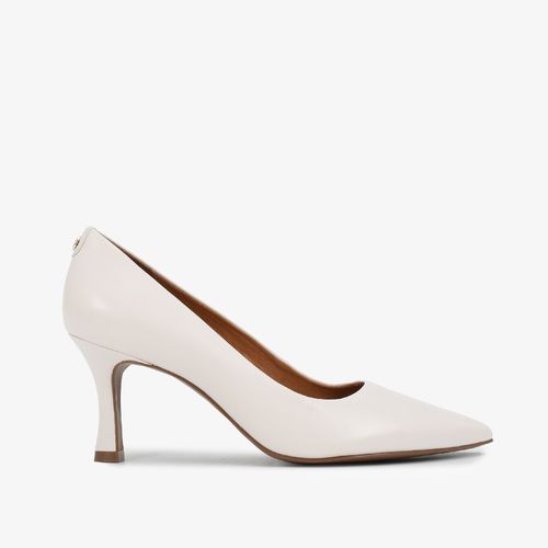 Scarpin Branco Blanc Salto Médio Fino Couro