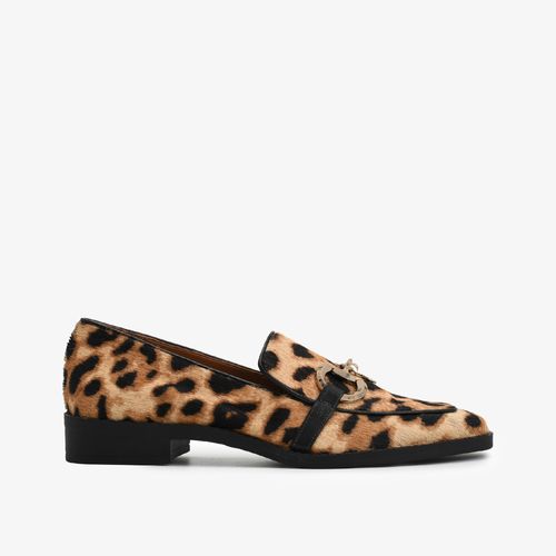 Loafer Animal Print Onça Blanc Bridão Couro