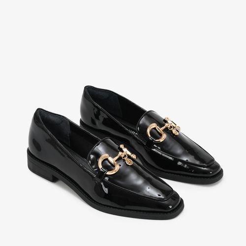 Loafer Preto Bridão Couro Brilhoso