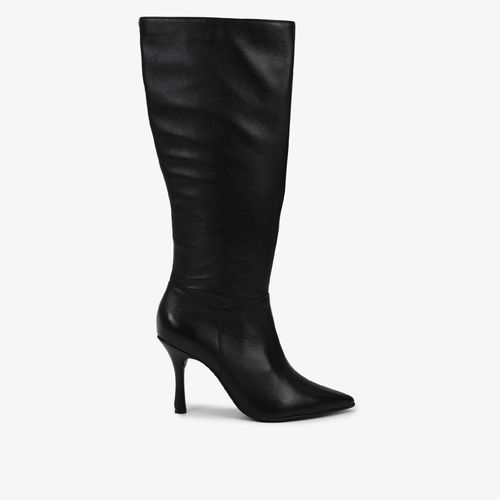 Bota Preto Cano Longo Couro