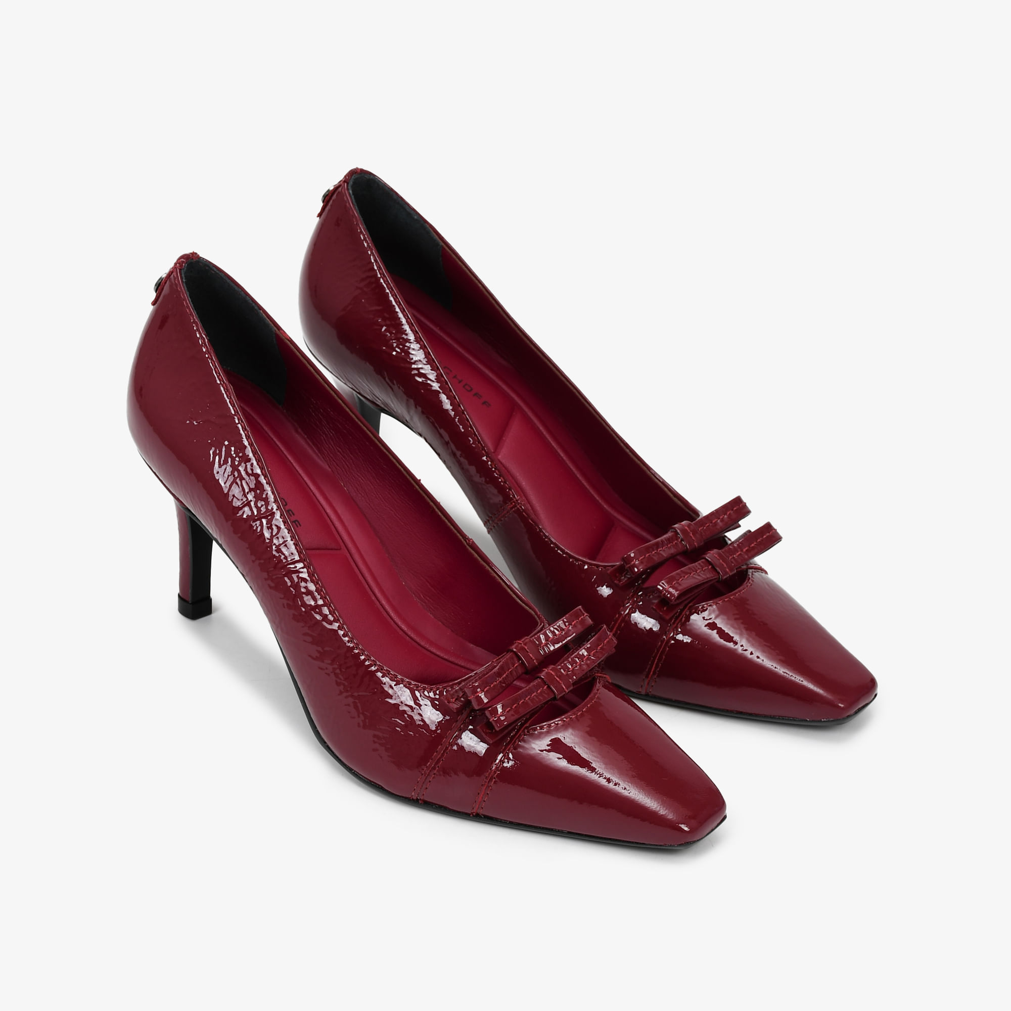 Jorge Bischoff Pipitu Vermelho Peep Toe Vermelho Chatons Jorge