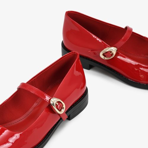 Sapatilha Vermelho Rubi Couro Verniz