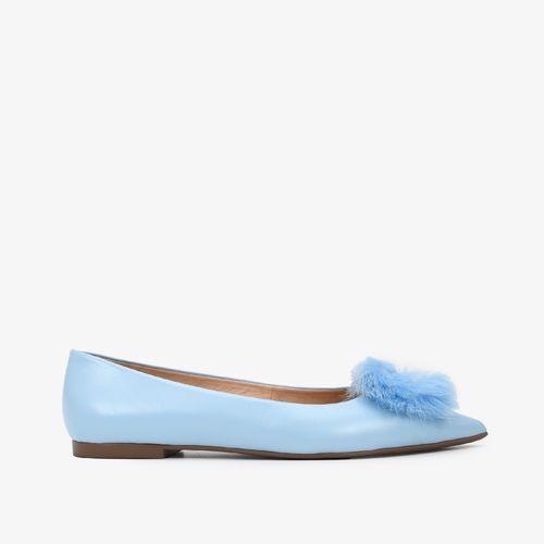 Sapatilha Bico Fino Azul Malta Couro