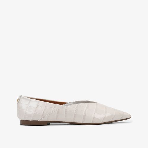 Sapatilha Branco Blanc Couro Crocco