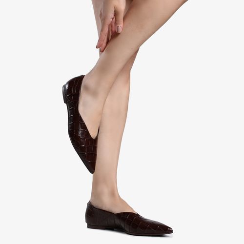 Sapatilha Marrom Florença Couro Crocco