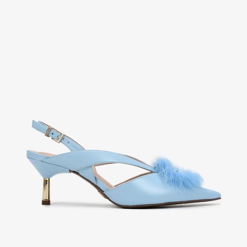 Slingback Azul Malta Couro