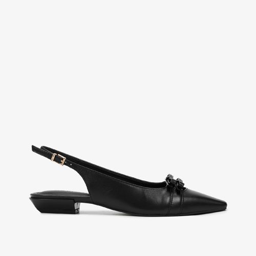Slingback Preto Couro