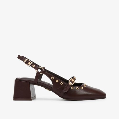 Slingback Marrom Florença Couro