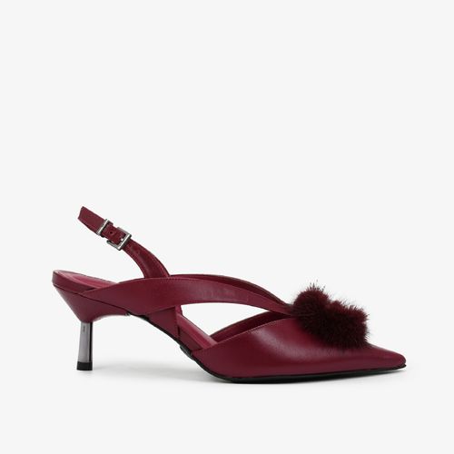 Slingback Vinho Dark Cherry Couro