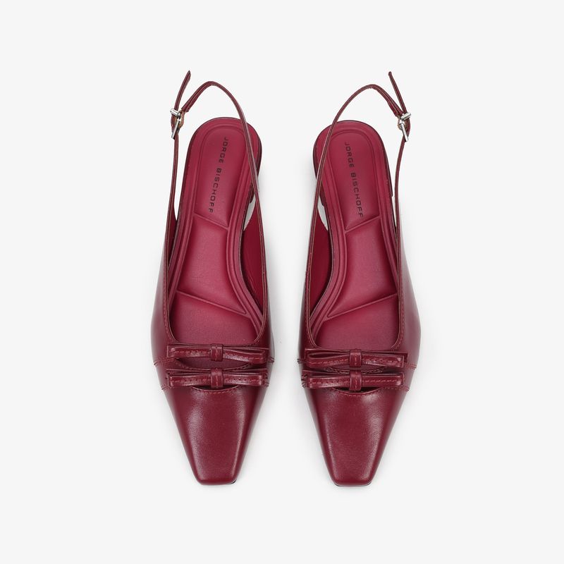 センスのいい お歳暮 Slingback Vinho Dark Cherry Couro - Sapatos, Bolsas 武具