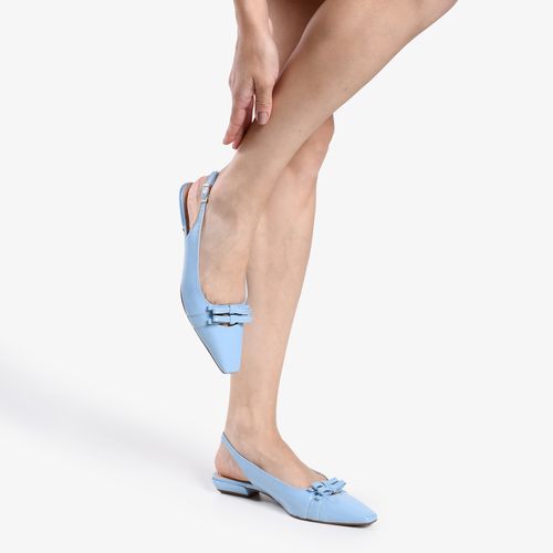 Slingback Azul Malta Couro