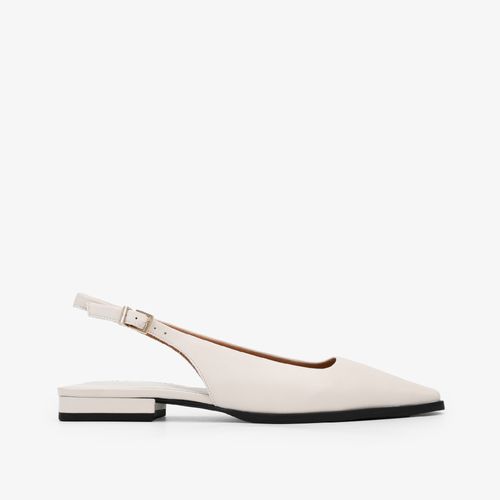 Slingback Branco Blanc Couro