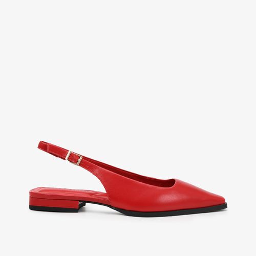 Slingback Vermelho Rubi Couro