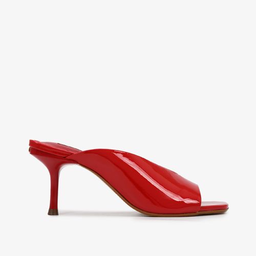 Tamanco Vermelho Rubi Couro Verniz