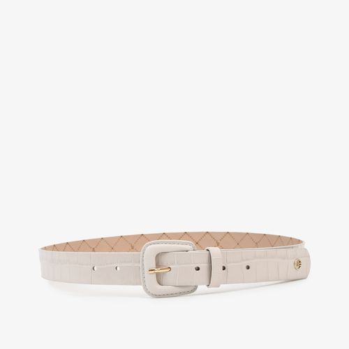 Cinto Branco Blanc Couro Crocco