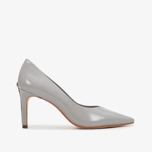 Scarpin Cinza Alasca Couro Verniz