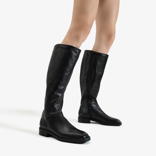 Bota Preto Cano Alto Couro