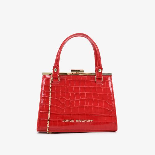 Bolsa Transversal Vermelho Rubi Couro Crocco