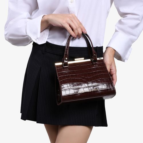 Bolsa Transversal Marrom Florença Couro Crocco