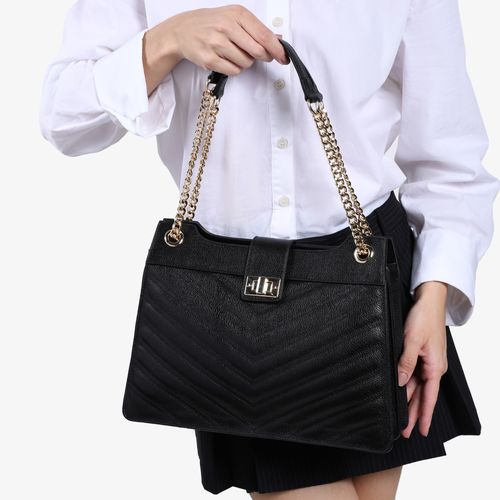 Bolsa De Ombro Preto Couro
