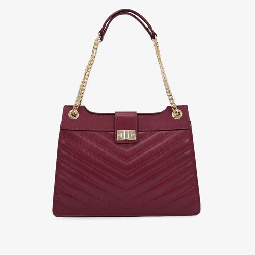 Bolsa De Ombro Vinho Dark Cherry Couro