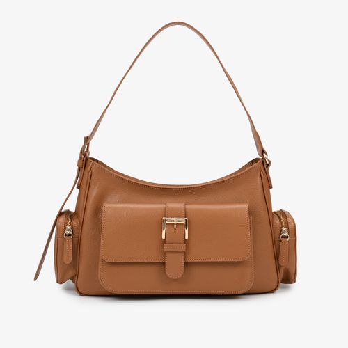 Bolsa De Ombro Caramelo Licor Couro