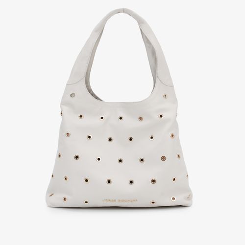 Bolsa Hobo Branco Blanc Couro