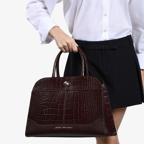 Bolsa Tote Marrom Florença Couro Crocco