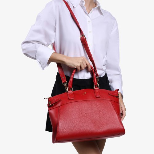 Bolsa Tote Vermelho Rubi Couro