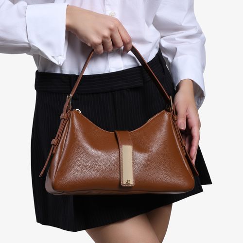 Bolsa Transversal Marrom Canela Couro