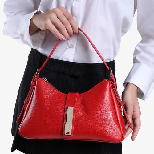 Bolsa Transversal Vermelho Rubi Couro