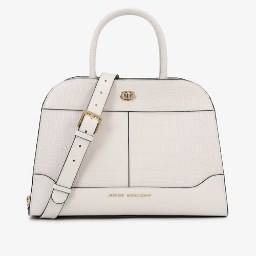 Bolsa Tote Branco Blanc Couro Crocco