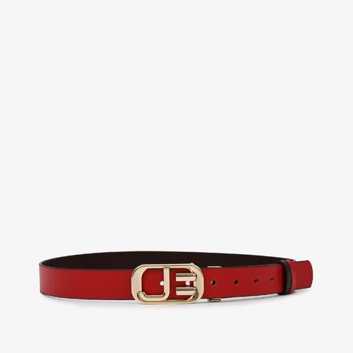 Cinto Reversivel Marrom Florença/ Vermelho Rubi Couro