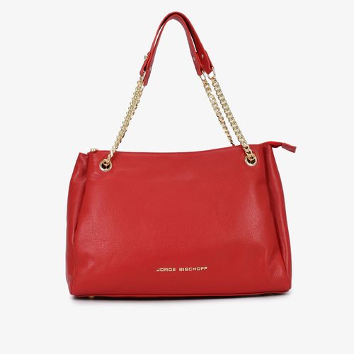 Bolsa De Ombro Vermelho Rubi Couro