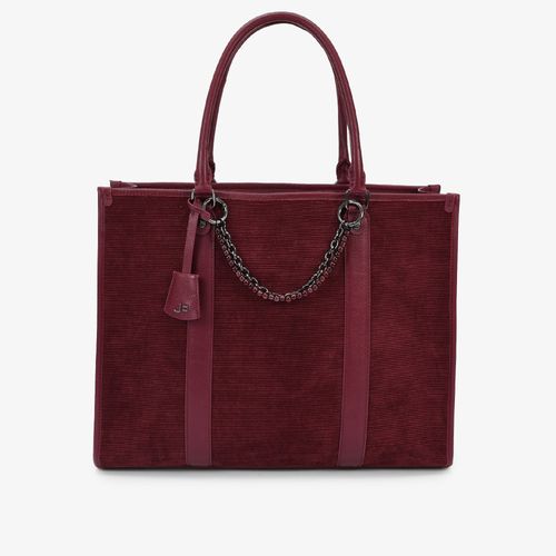 Bolsa De Ombro Vinho Dark Cherry Veludo Couro
