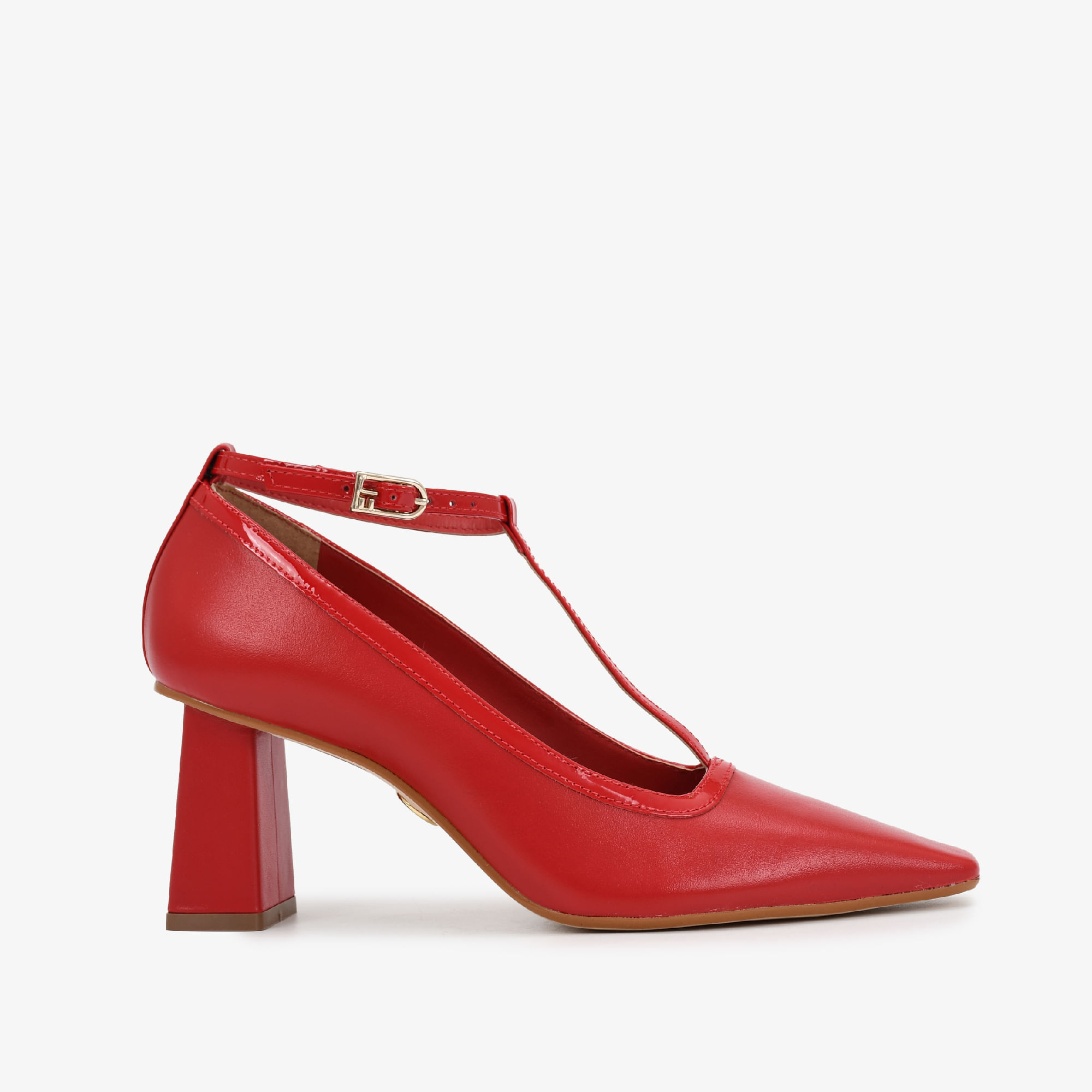 Scarpin Vermelho Rubi Couro