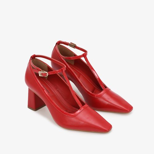 Scarpin Vermelho Rubi Couro