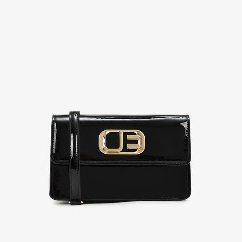 Bolsa De Ombro Preto Couro Brilhoso