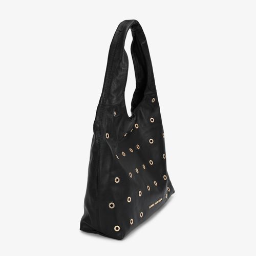 Bolsa Hobo Preto Couro