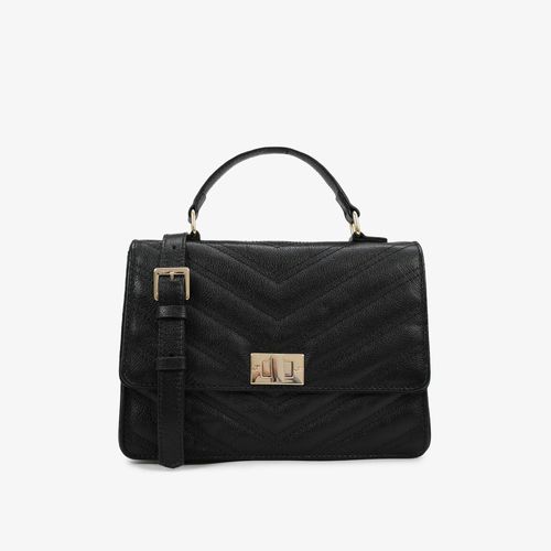 Bolsa Satchel Preto Couro
