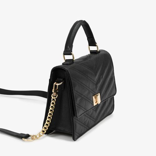 Bolsa Satchel Preto Couro