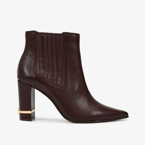 Bota Bico Fino Marrom Florença Couro