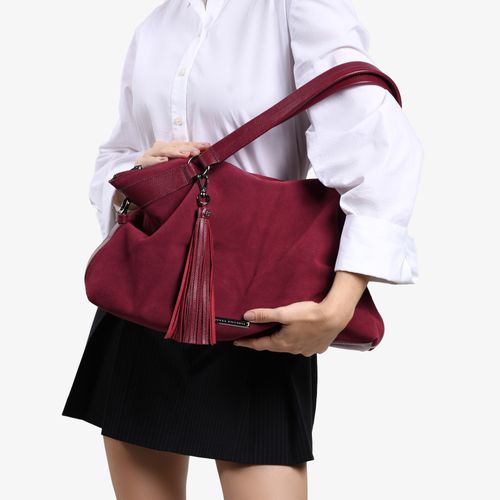 Bolsa Tote Vinho Dark Cherry Camurça
