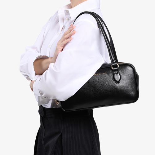 Bolsa Baguete Preto Couro