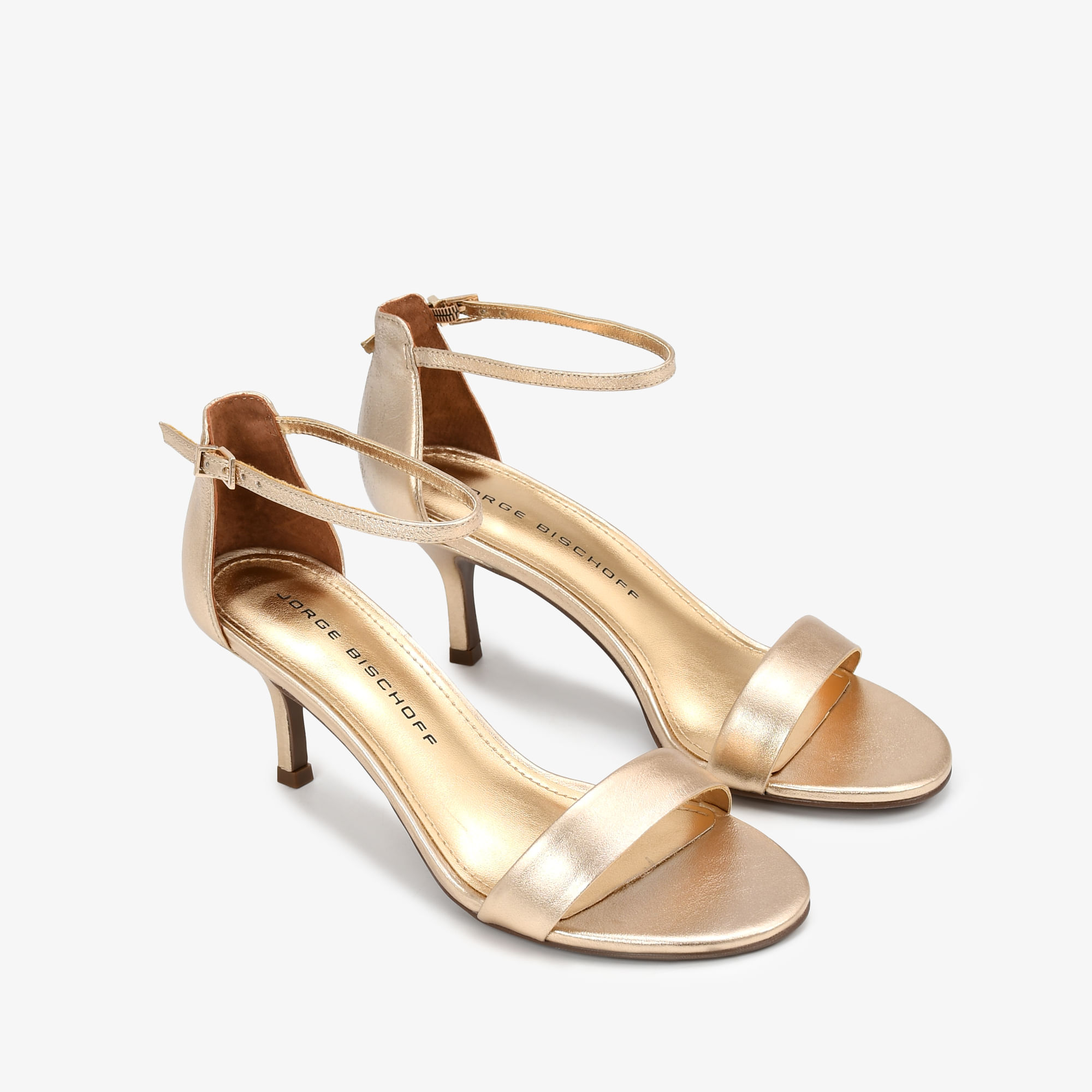 Sandália Dourado Metálico Couro Sapatos, Bolsas, Acessórios em Couro e  mais I Jorge Bischoff