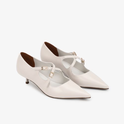 Scarpin Branco Blanc Couro